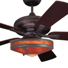 Mission Fan with Amber Mica Glenaire Light